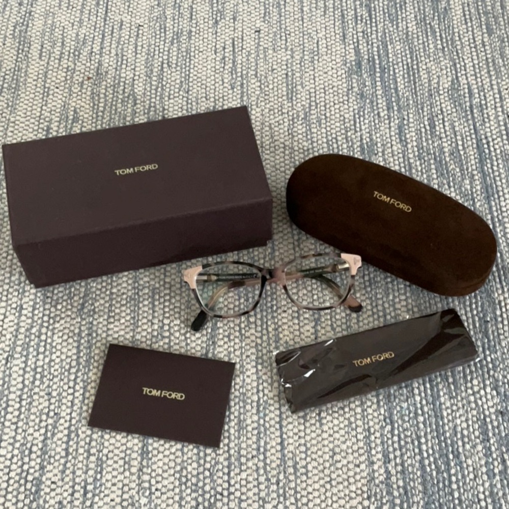 Tom Ford Two-Tone Blue and Pink Cat-Eye Optical Glasses
